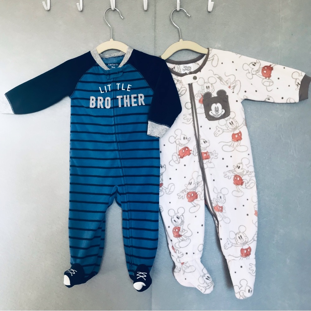 Disney and Carter’s Footsie Pjs size 9-12 months